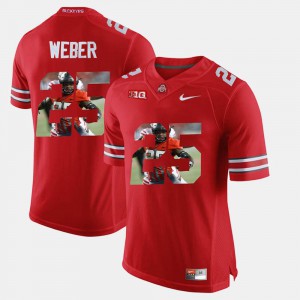Men's Ohio State #25 Mike Weber Scarlet Pictorial Fashion Jersey 903456-851