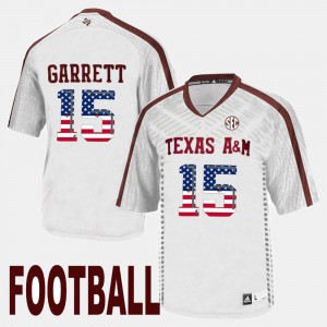 For Men Texas A&M University #15 Myles Garrett White US Flag Fashion Jersey 352375-273