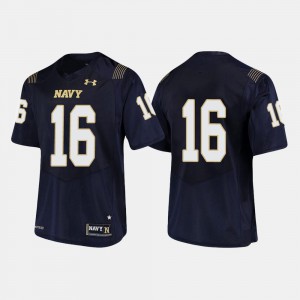 For Men's United States Naval Academy #16 Bennett Moehring Navy College Football Jersey 783075-903