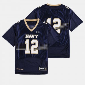 Youth Navy #12 Navy College Football Jersey 129429-586
