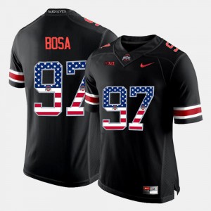 Men Ohio State #97 Nick Bosa Black US Flag Fashion Jersey 382856-120