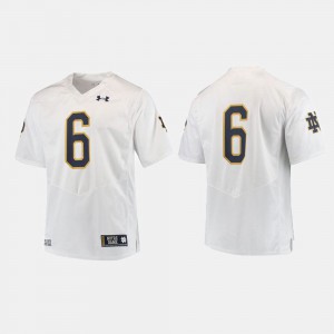 Men's Notre Dame #6 White College Football Jersey 508777-274