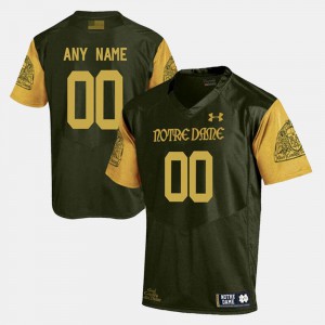 For Men's Fighting Irish #00 Olive Green College Limited Football Customized Jerseys 520519-169