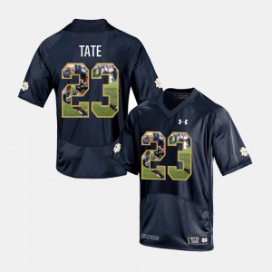 For Men's Notre Dame Fighting Irish #23 Golden Tate Navy Player Pictorial Jersey 759319-320