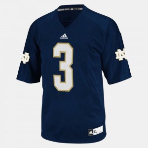 Men Notre Dame #3 Joe Montana Blue College Football Jersey 358736-143