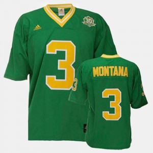 For Men's Irish #3 Joe Montana Green College Football Jersey 317284-176