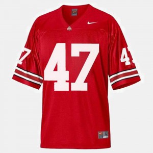For Men's Buckeyes #47 A.J. Hawk Red College Football Jersey 251953-578