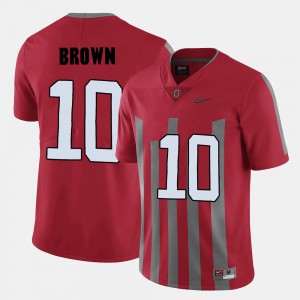 Men's Ohio State #10 CaCorey Brown Red College Football Jersey 176025-497