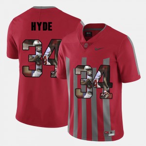 For Men OSU #34 CameCarlos Hyde Red Pictorial Fashion Jersey 322251-490