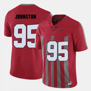 For Men's OSU Buckeyes #95 Cameron Johnston Red College Football Jersey 777621-787