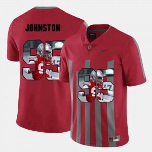 For Men's Ohio State Buckeye #95 Cameron Johnston Red Pictorial Fashion Jersey 251014-260