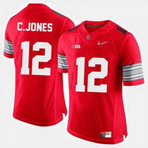 For Men's OSU #12 Cardale Jones Red College Football Jersey 634361-484