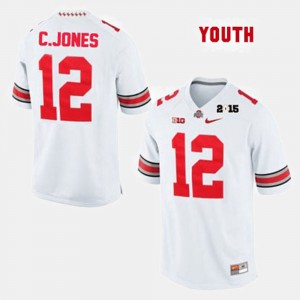 For Kids Buckeye #12 Cardale Jones White College Football Jersey 660911-654