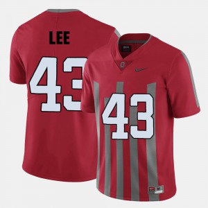 For Men Ohio State Buckeyes #43 Darron Lee Red College Football Jersey 426447-474
