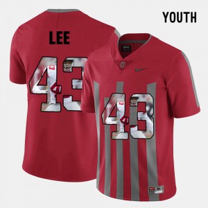 Youth(Kids) Buckeye #43 Darron Lee Red Pictorial Fashion Jersey 632946-904