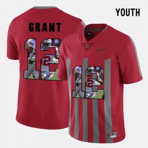 Youth(Kids) Ohio State #12 Doran Grant Red Pictorial Fashion Jersey 770488-530