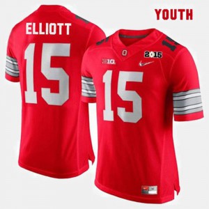 Youth(Kids) Ohio State #15 Ezekiel Elliott Red College Football Jersey 635138-885