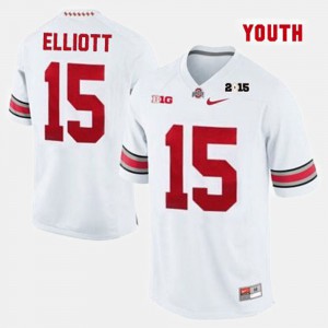 For Kids Ohio State Buckeyes #15 Ezekiel Elliott White College Football Jersey 517476-715