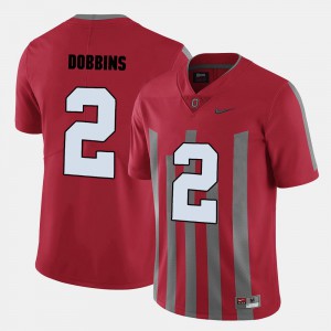 For Men's Ohio State Buckeyes #2 J.K. Dobbins Red College Football Jersey 582098-504