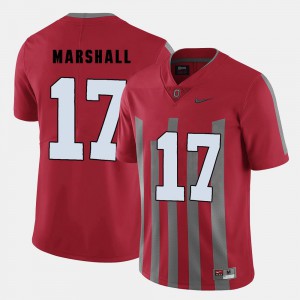 Mens Ohio State #17 Jalin Marshall Red College Football Jersey 705495-272