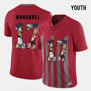 Youth(Kids) Ohio State Buckeyes #17 Jalin Marshall Red Pictorial Fashion Jersey 467169-825