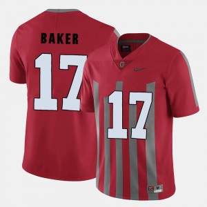 For Men's OSU #17 Jerome Baker Red College Football Jersey 310338-769
