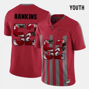Youth(Kids) Buckeye #52 Johnathan Hankins Red Pictorial Fashion Jersey 952171-371