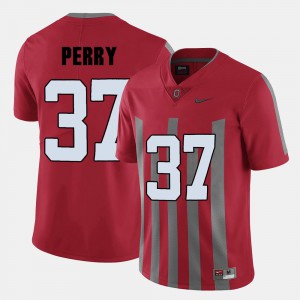 Men's Ohio State #37 Joshua Perry Red College Football Jersey 524395-354