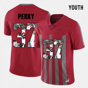 Youth(Kids) Ohio State #37 Joshua Perry Red Pictorial Fashion Jersey 784455-414