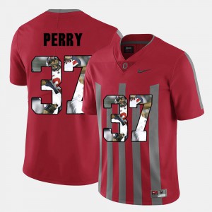 For Men's OSU #37 Joshua Perry Red Pictorial Fashion Jersey 836147-940