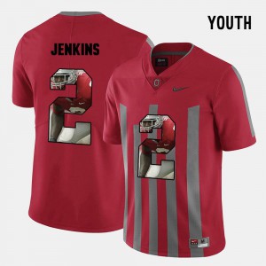 Youth(Kids) Buckeyes #2 Malcolm Jenkins Red Pictorial Fashion Jersey 564301-723