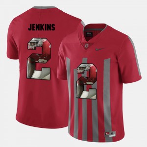 For Men's OSU #2 Malcolm Jenkins Red Pictorial Fashion Jersey 676348-607