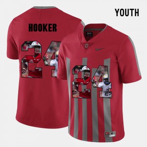 Youth(Kids) Buckeye #24 Malik Hooker Red Pictorial Fashion Jersey 579801-304
