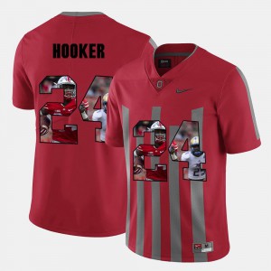 For Men's Ohio State Buckeyes #24 Malik Hooker Red Pictorial Fashion Jersey 928717-905
