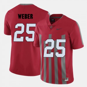 Men's Ohio State #25 Mike Weber Red College Football Jersey 373074-324