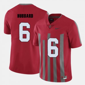 For Men's Ohio State Buckeye #6 Sam Hubbard Red College Football Jersey 732145-509