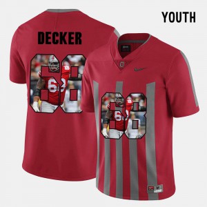 For Kids OSU Buckeyes #68 Taylor Decker Red Pictorial Fashion Jersey 408291-549