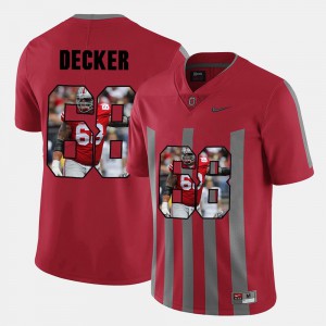 For Men's Ohio State Buckeye #68 Taylor Decker Red Pictorial Fashion Jersey 318223-480