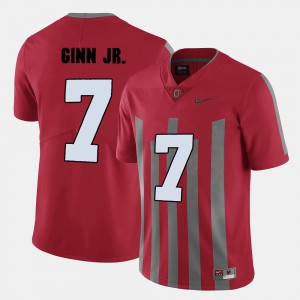 Mens Ohio State #7 Ted Ginn Jr. Red College Football Jersey 477972-481