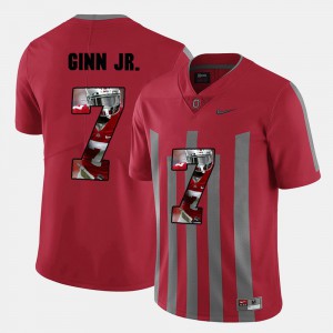 Men's Buckeyes #7 Ted Ginn Jr. Red Pictorial Fashion Jersey 613600-854