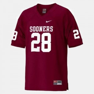 Youth(Kids) OU Sooners #28 Adrian Peterson Red College Football Jersey 700711-279