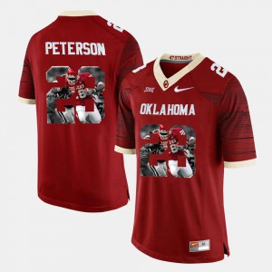 Mens OU Sooners #28 Adrian Peterson Crimson Player Pictorial Jersey 801316-338