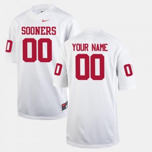 For Kids Oklahoma #00 White College Football Customized Jerseys 957229-404