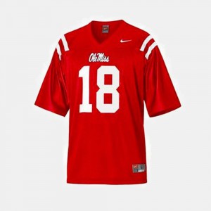 Mens Rebels #18 Archie Manning Red College Football Jersey 916005-140