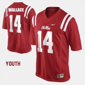 Youth(Kids) Ole Miss #14 Bo Wallace Red College Football Jersey 923618-858