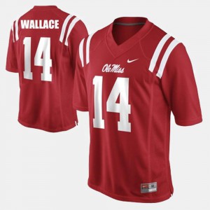 For Men's Ole Miss #14 Bo Wallace Red College Football Jersey 529697-736