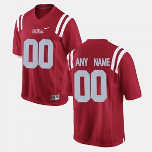 Men's Ole Miss #00 Red College Limited Football Customized Jersey 687947-752