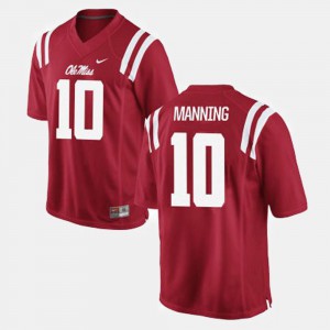 Men Ole Miss Rebels #10 Eli Manning Red College Football Jersey 416457-686