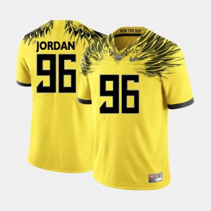 For Men's University of Oregon #96 Dion Jordan Yellow College Football Jersey 114694-164