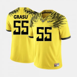 For Men's Oregon Ducks #55 Hroniss Grasu Yellow College Football Jersey 172133-111